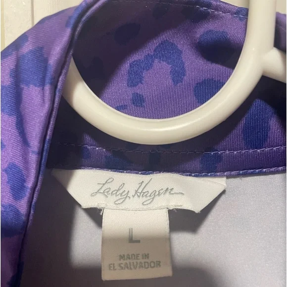 Lady Hagen Purple Cheetah Half-Zip - Picture 2 of 3